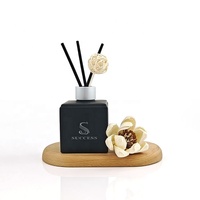 Bouteille blanche de diffuseur de 100ml Conteneurs uniques de luxe Bouteille de diffuseur de roseau noir mat avec couvercle à vis