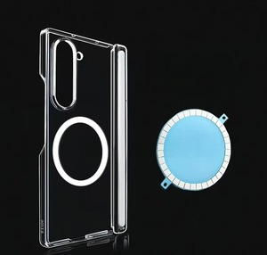 Étui de <span class=keywords><strong>téléphone</strong></span> <span class=keywords><strong>transparent</strong></span> en PC à double charnière magnétique pour Samsung Z Fold 3 avec protection d'écran, emballage en sac OPP - Product Image 1