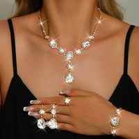 Parure de bijoux écologiques transfrontalière : collier et boucles d'oreilles pour robe de soirée, élégante et polyvalente pour mariée