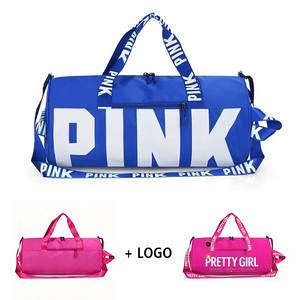 Sac de sport et de voyage rose en polyester Ripstop, grande capacité, imperméable, convertible, avec logo personnalisé, idéal pour la gym et les week-ends - Product Image 1
