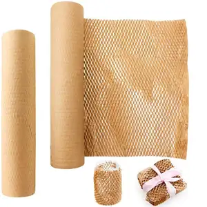 Pink Packaging Paper Honeycomb Cushioning Wrap Roll Perforated Packing  Recycled