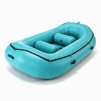 Bateau gonflable personnalisé turquoise de 10 pieds (300 cm), bateau de rafting en eaux vives, résistant à l'usure et aux UV, plancher renforcé