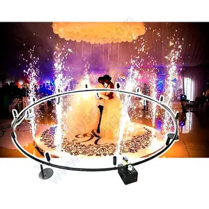 מסיבת נוצץ שלט רחוק גדול מעגל 360 תואר לסובב אש מכונת זיקוקי ירי מערכת חתונה פירוטכניים קר Pyro