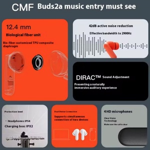 หูฟังไร้สายบลูทูธ CMF by NOTHING Buds 2a รุ่นปี 2025 พร้อมระบบตัดเสียงรบกวนแบบแอคทีฟ เสียงคมชัด เสียงแหลมชัดเจน หูฟังแบบใส่ในหูสำหรับฟังเพลง - Product Image 3