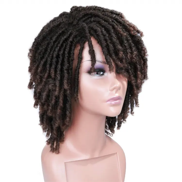 High Quality Heat Resistant Dreadlock Wig Short Twist Wigs for Black Women and Men Afro Curly Synthetic Wig Hair Extensions