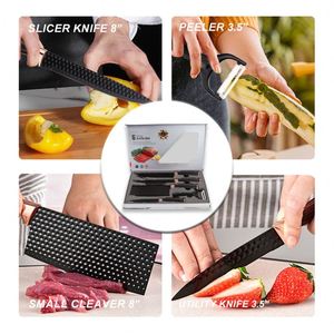 Multi-functional Stainless Steel <b>Kitchen</b> <b>Knife</b> Set Tool Black Coated Carving Blade Non-stick <b>Sharp</b> Peeler Meat Vegetable <b>Knives</b> - Product Image 4