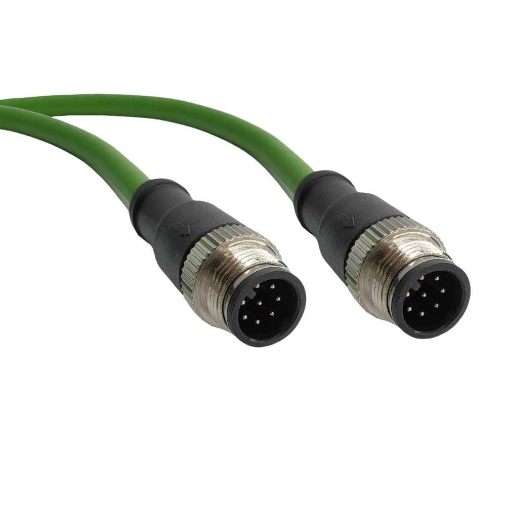 8Pin A-CODE MALE to  MALE