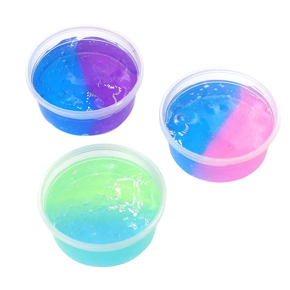 Educativi di cristallo colorato melma barile di miscelazione del colore chiaro pazzo slime putty playdough slime