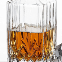 Ensemble de 5 verres à whisky et tequila de haute qualité, carafe à liqueur élégante, bouchon en verre massif orné, bouchon en liège pour jus