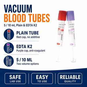 หลอดเก็บเลือดสุญญากาศในห้องปฏิบัติการ หลอดเก็บตัวอย่างเลือดสัตว์ หลอดแรงดันลบแบบใช้แล้วทิ้ง หลอดสารป้องกันการแข็งตัวของเลือด - Product Image 1