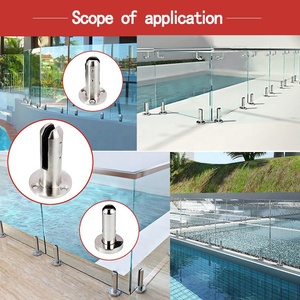 Tuyệt đẹp hiện đại thép không gỉ hồ bơi phụ kiện satin lan can kẹp Chân đế inox chủ hồ bơi sàn 12mm lan can - Product Image 5