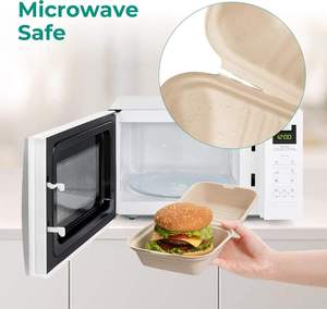 Boîtes à lunch jetables en bagasse, contenants alimentaires compostables en pulpe de canne à sucre pour la restauration, les plats à emporter et l'emballage des repas - Product Image 2