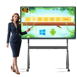 TACTEASY Écran tactile interactif 65 pouces LCD 4K 20 points tactiles, cadre métallique, tableau blanc intelligent mural et au sol, portable, USB, éducation, Android - Product Image 2
