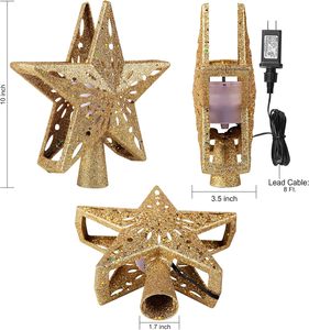 Ornements de décoration en gros Toppers d'<span class=keywords><strong>arbre</strong></span> de Noël <span class=keywords><strong>Projecteur</strong></span> de flocon de neige rotatif à <span class=keywords><strong>LED</strong></span> - Product Image 5