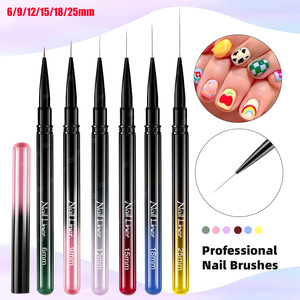 Ultra Fine Metal Rod Nail Liner Brush <b>Set</b> <b>Crimped</b> Nylon Hair 11mm Powder 3D French Acrylic Brush - Product Image 1