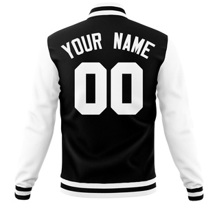 Custom Logo Varsity Jacket Bomber <b>Coat</b> Long Winter Cotton <b>Fur</b> Streetwear <b>with</b> Pocket <b>Leather</b> Sleeve Baseball Jacket - Product Image 3
