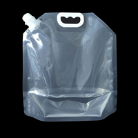 Poche souple pliable portable à bec verseur de grande capacité (3,5 litres/gallon) pour le stockage de liquides (huile, bière, jus, boissons) et aliments, avec impression hélio