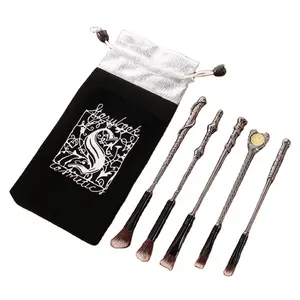 Anime Vintage Harry Metal Zinc Movie Prop Accessory Magic Wand Makeup Brush for Women Girls