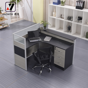 Estación de trabajo de oficina de madera moderna en forma de L Mesa divisoria de panel modular y extensible para el personal - Product Image 6