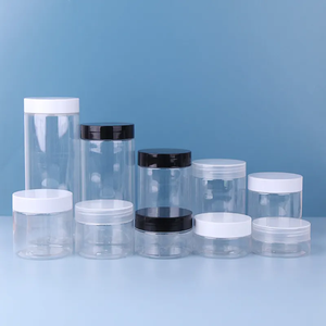 Custom Food Grade container transparent plastic cream jar with lid 250 ml plastic jar with lid pet plastic jar