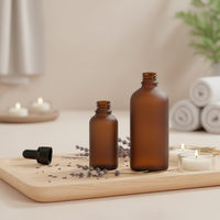 Flacon compte-gouttes en verre dépoli ambré pour huiles essentielles 30 ml, flacon cosmétique 60 ml avec compte-gouttes 1 OZ 2 OZ – Articles en stock