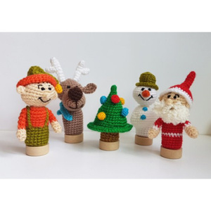 Marionette da dito <span class=keywords><strong>di</strong></span> natale <span class=keywords><strong>pupazzo</strong></span> <span class=keywords><strong>di</strong></span> <span class=keywords><strong>neve</strong></span> babbo natale renna design uncinetto amigurumi marionette da dito per bambini - Product Image 2