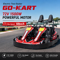 Go Kart Eléctrico Comercial de Dos Plazas con Batería, Frenos de Disco Hidráulicos, para Parques de Diversiones y Pistas de Carreras al Aire Libre