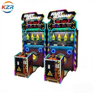 Machine de jeu d'arcade vidéo qui simule un jeu de tir et de tir sur cible pour deux joueurs, destiné aux enfants, ainsi que l'équipement d'arcade. - Product Image 1