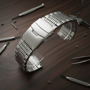 Ultimo Modello <span class=keywords><strong>Cinturino</strong></span> per <span class=keywords><strong>Smartwatch</strong></span> in <span class=keywords><strong>Acciaio</strong></span> Inossidabile 20 22 24mm con Chiusura di Sicurezza Deployante - Product Image 1