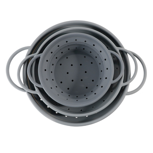 2024 <strong>Silicone</strong> Round Retractable <strong>Silicone</strong> Foldable Filter Strainer Kitchen 3 Capacity Drain Basket - Product Image 5