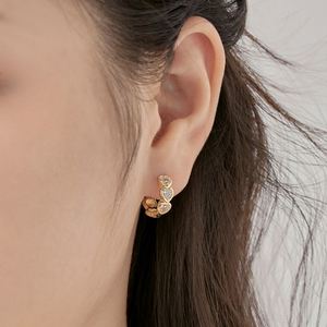 Aretes de Aro con Clip para Mujer, Diseño Romántico Dylam, Plata de Ley 925, Rodio, Chapado en Oro de 18K, Forma de Corazón Eterno, Circonita 5A - Product Image 2