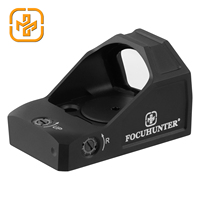 Focuhunter Optics 1x27mm Viseur Télescopique à Grande Fenêtre, Point Rouge de Chasse avec Fonction Shake Awake, Étanchéité IPX7, Rail de 20mm
