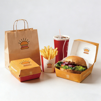 Boîte à clapet personnalisée pour QSR, emballage jetable en aluminium pour hamburgers, frites, poulet, boîte à gable pour restauration rapide