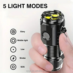 Mini linterna LED magnética, linterna táctica superbrillante recargable por USB con clip, resistente al agua para emergencias en campamentos - Product Image 4