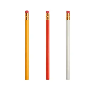 Lápis de madeira natural barato personalizado, lápis jumbo de madeira natural econômico com ponta de borracha apagadora