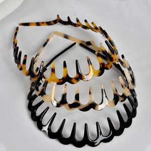 New Women's Fashion Washing Face Hairband Retro Acetate Leopard <strong>Headband</strong> Toothed <strong>Alice</strong> Band Acetate <strong>Headband</strong> - Product Image 1