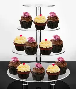 Xinkeda kunden spezifischer Acryl-Cupcake-Ausstellungs stand Plexiglas-Kuchen halter für Hochzeits-und Geburtstags feier