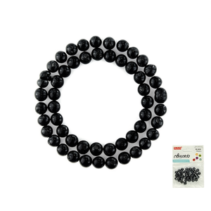 Ilan Abalorio Perline rotonde nere da 10 mm per la creazione di gioielli - Product Image 2