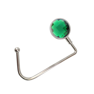Gancho Metálico Plegable para Colgar Bolsos con Decoración de Cristal Verde, 6 cm de Diámetro, Resistente, para Actividades Promocionales - Product Image 6