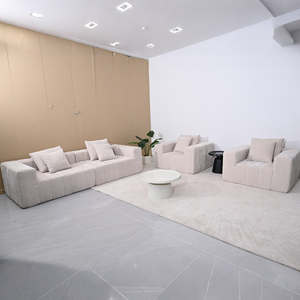 Canapé modulaire sectionnel en velours côtelé, design moderne, compressé sous vide, monobloc sans cadre, en mousse moelleuse, pour villa, vente en gros - Product Image 4