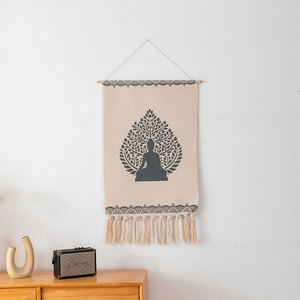 Petite <span class=keywords><strong>tapisserie</strong></span> murale avec œillet pour <span class=keywords><strong>chambre</strong></span> à coucher avec pompons, offre spéciale - Product Image 2
