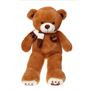 Encantadora juguetes de peluche marrón oso de peluche de juguete con <span class=keywords><strong>amor</strong></span> y bufanda para niños regalo - Product Image 1