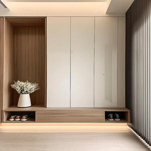 <span class=keywords><strong>Armadio</strong></span> per Scarpe Integrato Senza Maniglie, Ecologico, in Noce Massello, per Ingresso Villa di Lusso e Spazi Mudroom - Product Image 1