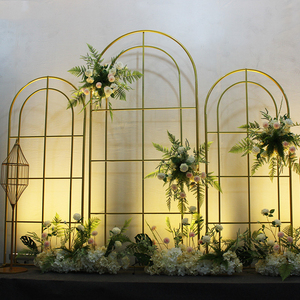Custom Reusable Removable Flowers Arch <b>Frame</b> Decorated Metal Forest Outdoor Garden Arbor Grid Shape White <b>Wedding</b> Arch - Product Image 4