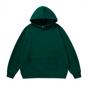 Men's Purple Hooded Sweatshirt Oversized Fit Solid Color Casual Knitted Cotton Fleece Autumn Wear - Product Image 2