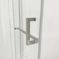 Porte de douche pivotante sans cadre en aluminium pour hôtel de luxe, personnalisable en gros, cabine de douche en verre à profilé en aluminium