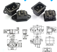 Prise de courant à vis 3 broches LZ-19-2 C19 IEC femelle avec prise pour CCC KC CE industriel 16A 20A PCB Contact en cuivre IP44