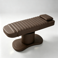 Fauteuil de soin esthétique électrique à 3 moteurs en cuir PU rose, réglable en hauteur, inclinable et rotatif, lit de spa facial cosmétique