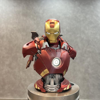 Buste en résine Iron Man MK7 grandeur nature avec yeux LED et lumière Arc Reactor, figurine de super-héros, modèle de personnage de film, décoration