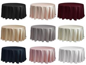 <strong>White</strong> Custom <strong>Round</strong> Lamour Wholesale Manufacture Matte Satin Table Cloths for Weddings Tableclorh - Product Image 5